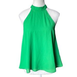 Zara TRF Green Halter Blouse w/ Neck Tie